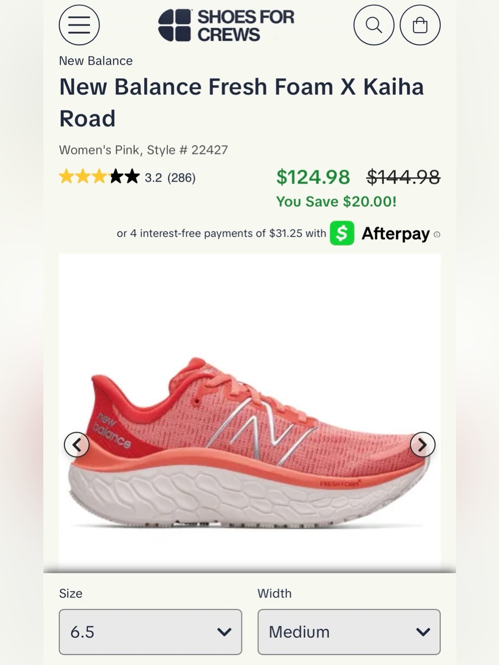 🔥BRAND NEW New Balance Women's Fresh Foam X Kaiha Road 6.5 coral/pink - Picture 2 of 7